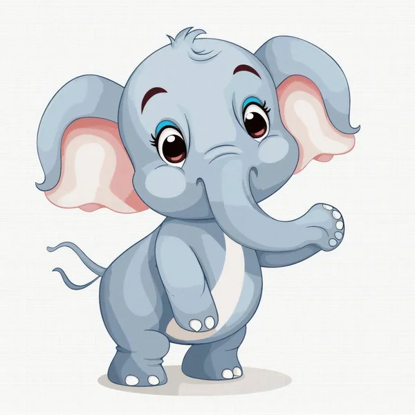 Lindo Elefante Dibujo Animado Personaje Ilustración — Archivo Imágenes Vectoriales