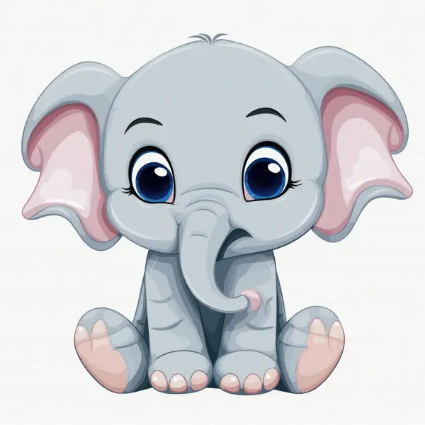 Vector Ilustración Bebé Elefante Sentado — Archivo Imágenes Vectoriales