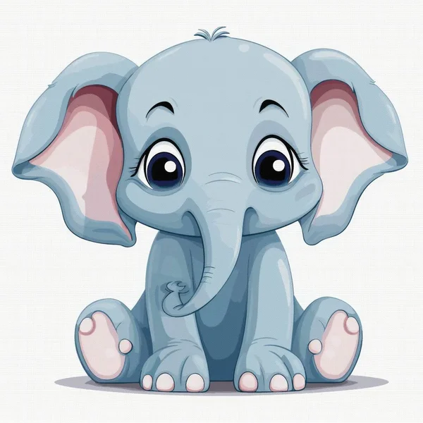 Ilustración Dibujos Animados Bebé Lindo Elefante Animal Carácter — Archivo Imágenes Vectoriales