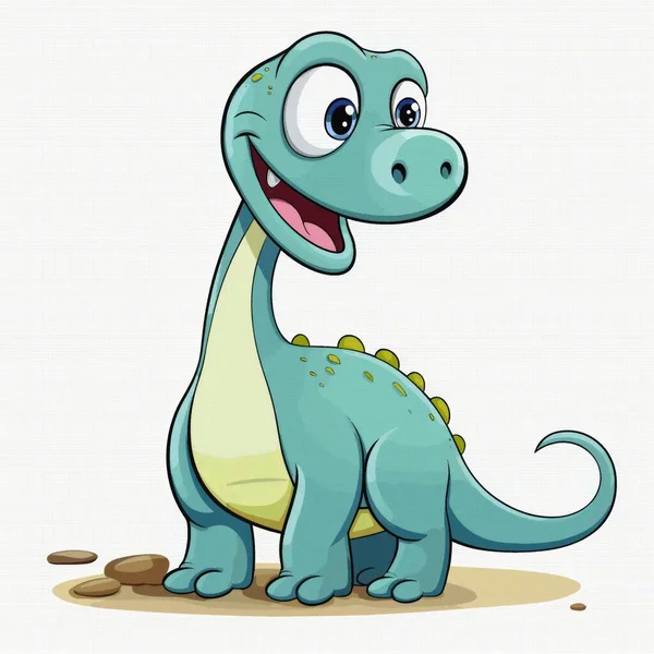 Pequeño Dinosaurio Lindo Dibujos Animados Con Una Gran Sonrisa — Vector de stock