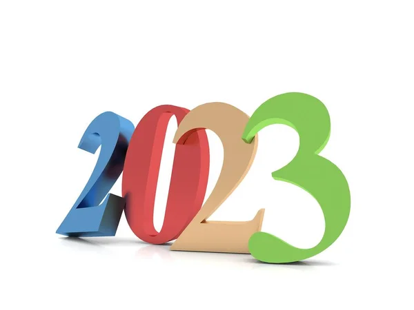 New Year 2023 Rendering White Background — Stock Photo, Image