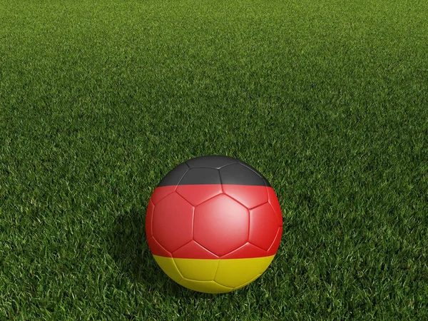 Ποδόσφαιρο Στη Γερμανία Σημαία Στο Πράσινο Γρασίδι Απόδοση — Φωτογραφία Αρχείου