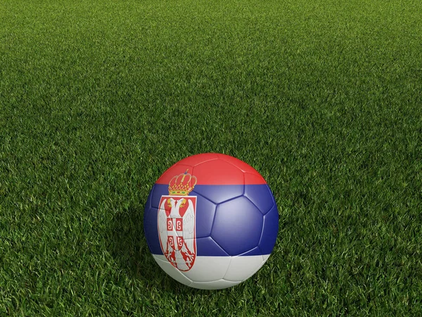 Футбол Сербії Зеленій Траві Рендеринг — стокове фото