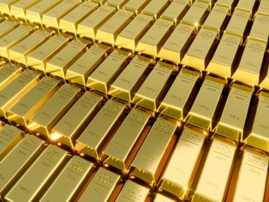 Birçok Altın Çubuğu ya da Ingot, 3D oluşturma