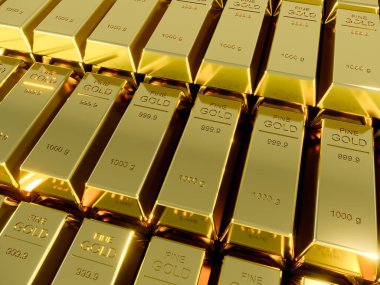 Birçok Altın Çubuğu ya da Ingot, 3D oluşturma