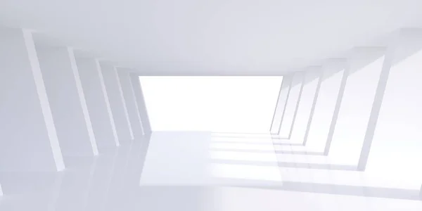 Leerer Weißer Raum Inneren Mit Sonnenlicht Und Schatten Rendering — Stockfoto