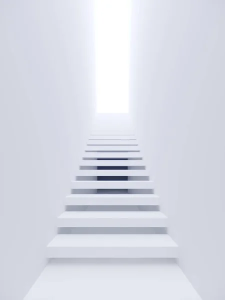 Escalier Moderne Dans Espace Blanc Rendu — Photo