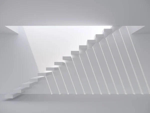 Modern Staircase White Space Rendering — Stock Photo, Image
