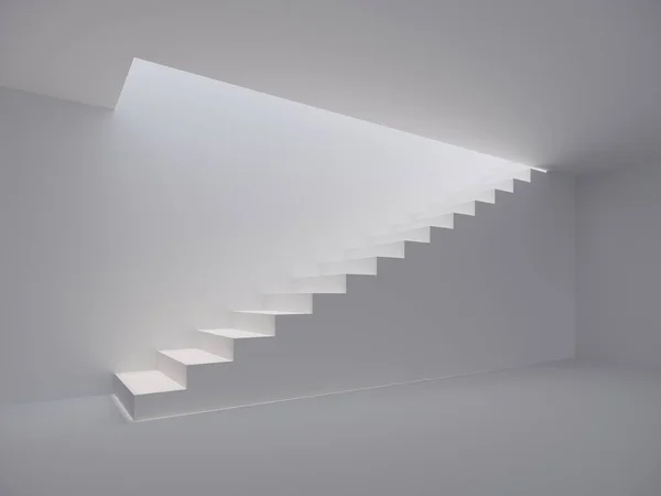 Beyaz Boşluktaki Modern Merdiven Görüntüleme — Stok fotoğraf