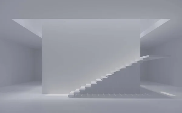Moderne Treppe Weißen Raum Rendering — Stockfoto