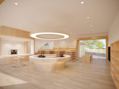 İç süpermarketin 3D görüntülemesi