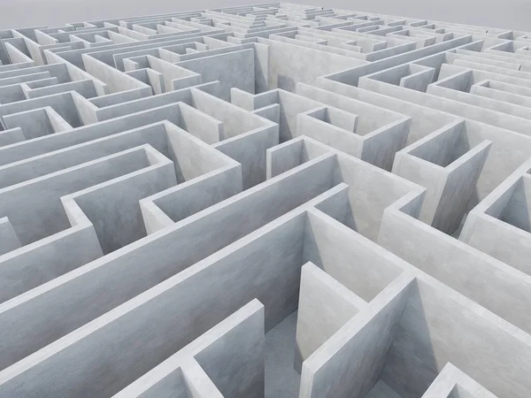 Endless Maze Concrete Space Rendering — Stock Photo, Image