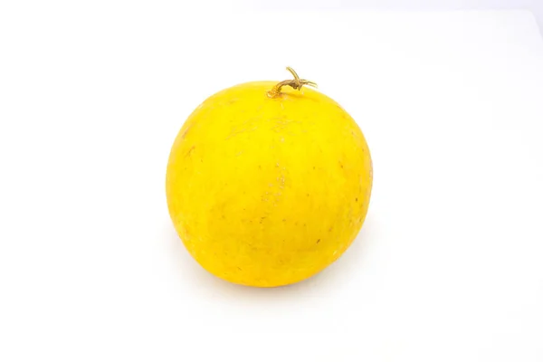 Melone Giallo Isolato Sfondo Bianco — Foto Stock