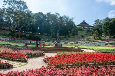 CHIANG RAI, THAILAND 23 Aralık 2023: Mae Fah Luang Garden, Chiang Rai, Tayland. 