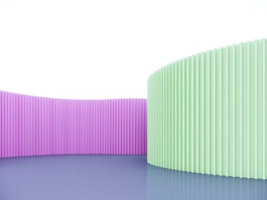 Güneş ışığı, 3D görüntüleme ile boş renkli iç mekan