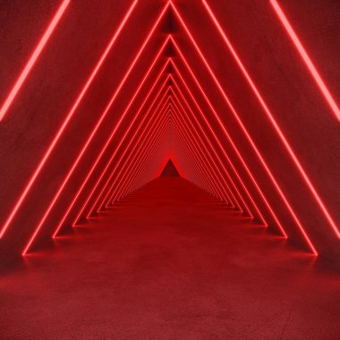 iç boşluk kırmızı ışıklandırma tüneli, 3d görüntüleme