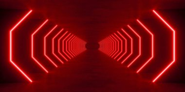 iç boşluk kırmızı ışıklandırmalı, 3d biçimlendirmeli