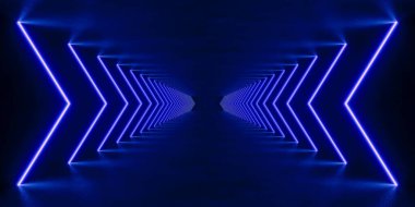 kırmızı ışıklandırmalı iç boşluk, 3D görüntüleme bilimkurgu kavramı