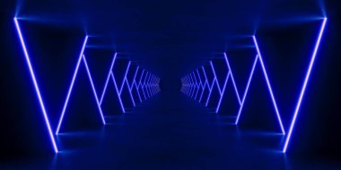 kırmızı ışıklandırmalı iç boşluk, 3D görüntüleme bilimkurgu kavramı