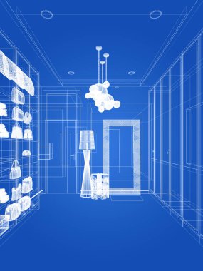 İç dolap odasının 3D canlandırması