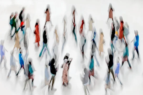 Абстрактный Образ Людей Вестибюле Современного Бизнес Центра Размытым Фоном — стоковое фото