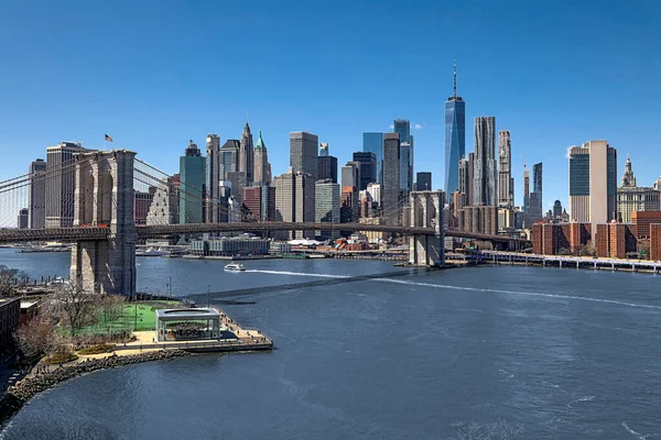 Яскравий Денний Панорама Нью Йорка — стокове фото