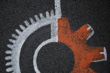 Alçılı beton duvarda renk deseni