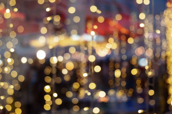 Niewyraźne Christmas Light Bokeh Dla Projektowania Tła Streszczenie Rozmycia Złoty Obrazek Stockowy