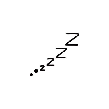 Sleep zzzz doodle symbol set. Sleepy dream icon. Doodle comic sketch style vector illustration. clipart