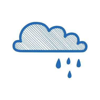 El çizimi bulut kümesi. Doodle eskiz tarzı bulut. Basit taslak çizim çizimi. Vektör illüstrasyonu.