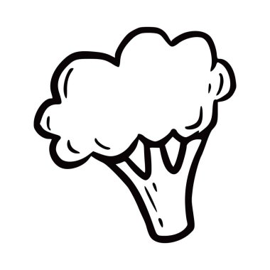 Hand drawn broccoli. Doodle sketch style. Drawing line simple broccoli icon. Isolated vector illustration.