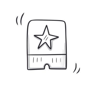 Bonus coupon voucher doodle icon. Gift bonus coupon hand drawn sketch style icon. Loyalty program, gift doodle drawn concept. Vector illustration.