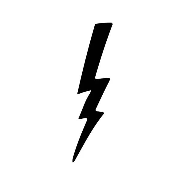 Ručně Kreslený Elektrický Zesvětlovací Prvek Comic Doodle Sketch Style Thunderbolt — Stockový vektor