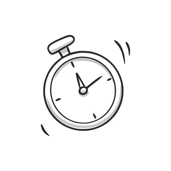 Timer Guardare Icona Scarabocchiare Orologio Cronometro Disegnato Mano Icona Stile — Vettoriale Stock