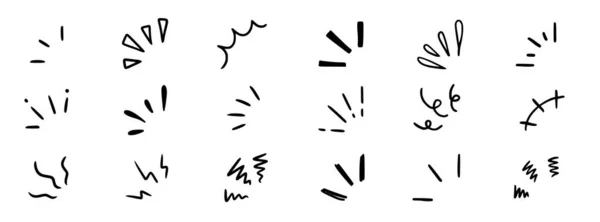 Doodle Блищить Сонячними Спалахами Іскрових Елементів Променів Рука Намальована Рама — стоковий вектор