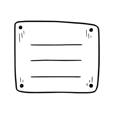 Mermi günlüğü elle çizilmiş not elementi. Karalama çizimi stili. Günlük dekorasyonu için kağıt not vektör illüstrasyonuName.