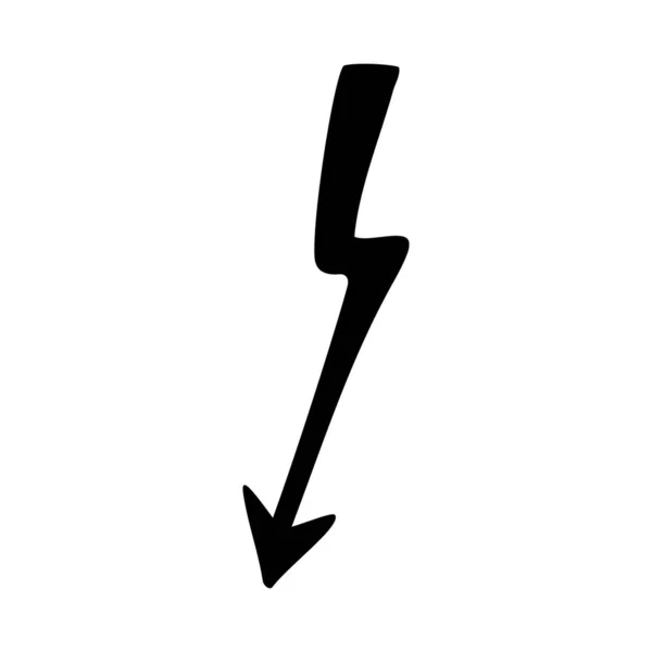 Рука Намальована Електричним Освітлювальним Елементом Стиль Коміксів Каракулів Грімбол Спалаху — стоковий вектор
