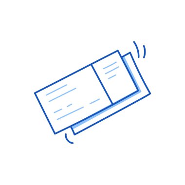 Posta karalaması. El çizimi karalama stili posta mektubu. Mavi kalem darbesi izole bir element. İletişim, bilgi konsepti. Vektör illüstrasyonu