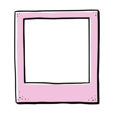 El çizimi kağıt çıkartması, fotoğraf çerçevesi, resim çerçevesi. Çizim stili karalama. Kare şeklinde bir çerçeve. Vektör illüstrasyonu.