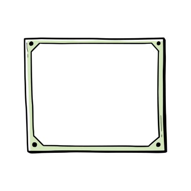 El çizimi kağıt çıkartması, fotoğraf çerçevesi, resim çerçevesi. Çizim stili karalama. Dikdörtgen şekilli bir çerçeve. Vektör illüstrasyonu.