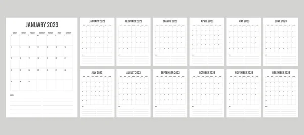 Calendario Conjunto Diseño Retratos 365 Días — Vector de stock