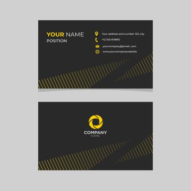elegant abstract black and yellow business card template
