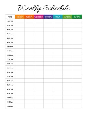 Haftalık Çizelge, Günlük Planlayıcı, Yazdırılabilir