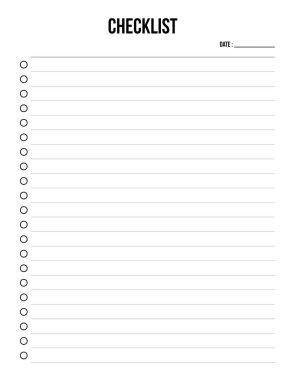 Basit İşlem Listesi Şablonu Yazdırılabilir & Doldurulabilir