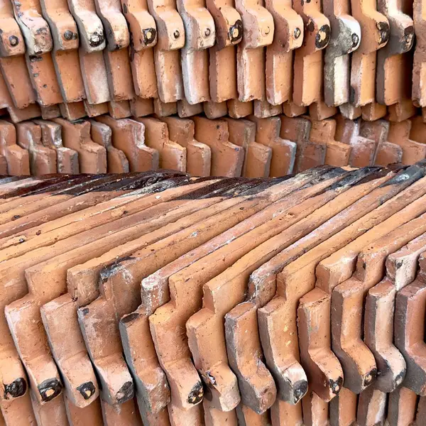 Dietro Piastrelle Antiche Oltre 100 Anni Texture Backgound Vecchie Tegole — Foto Stock