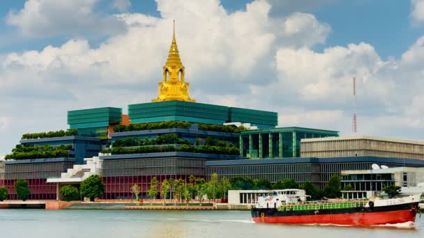 Tme Lapse Sappaya Sapasathan Parlament Thaiföld Kormányhivatal Nemzetgyűlés Arany Pagoda — Stock videók