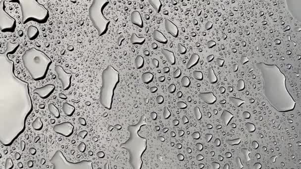 Krople Wody Szklanej Powierzchni Podczas Deszczu — Wideo stockowe