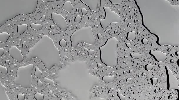 Капли Воды Стеклянную Поверхность Время Дождя — стоковое видео