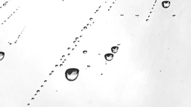 4K雨天玻璃表面的水滴 — 图库视频影像