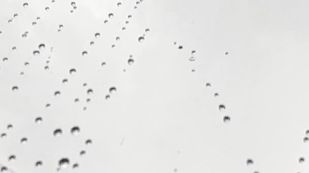 Gotas Água Superfície Vidro Enquanto Chove — Vídeo de Stock